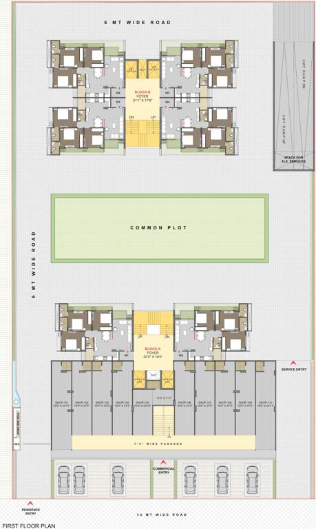  zion skyfield Block A And Block B Cluster Plan for 1st Floor