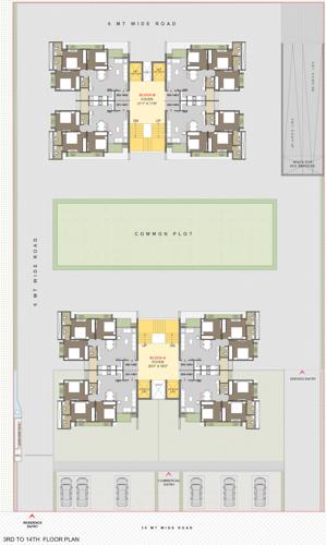  zion-skyfield Block A And Block B Cluster Plan from 3rd to 14th Floor