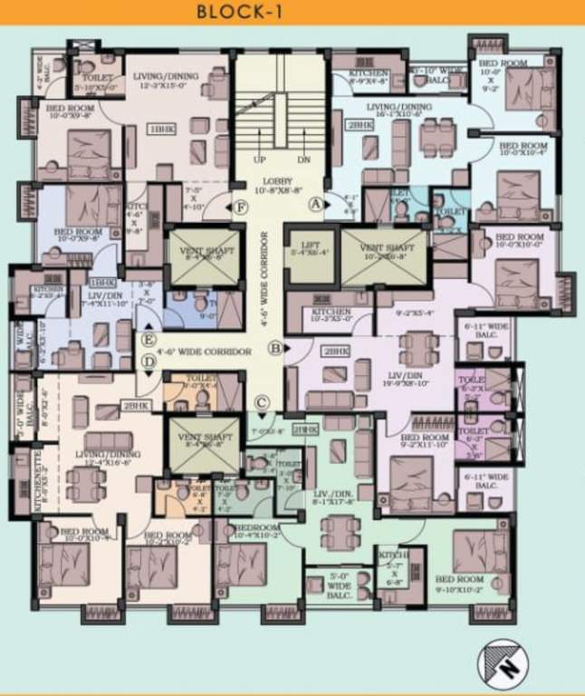  dream sunrise Block 1 Cluster Plan from 1st to 4th Floor