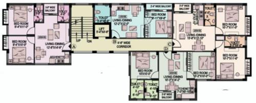  dream-sunrise Block 3 Cluster Plan from 1st to 4th Floor