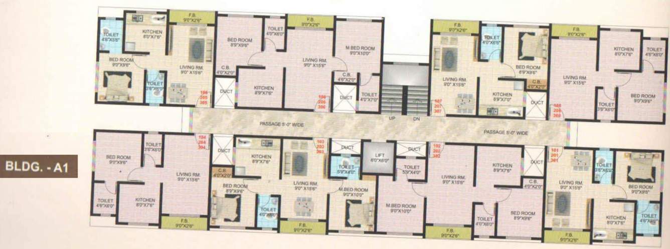  avadh complex Block A1 Cluster Plan from 1st to 3rd Floor