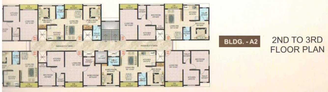  avadh complex Block A2 Cluster Plan from 2nd to 3rd Floor