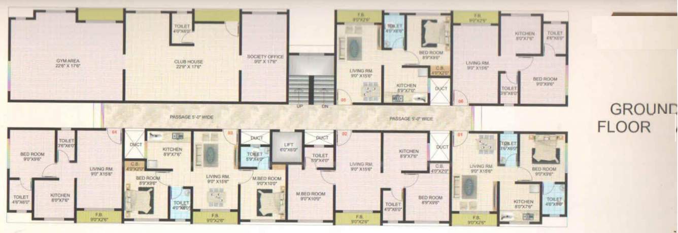  avadh complex Block A4 Cluster Plan for ground Floor