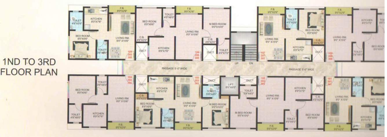  avadh complex Block A4 Cluster Plan from 1st to 3rd Floor
