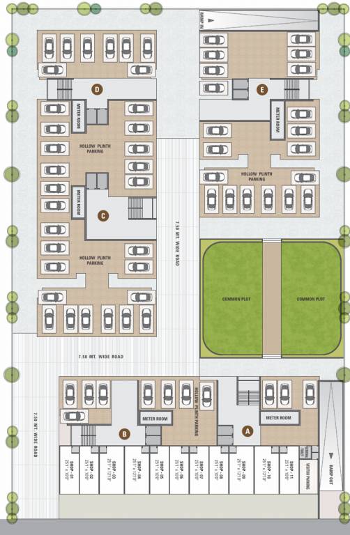  aries heights Block A, B, C, D & E Cluster Plan For Ground Floor