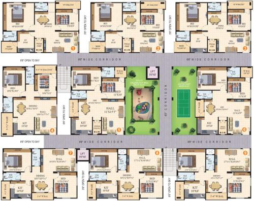  heights SVLN Heights Cluster Plan from 1st to 5th Floor