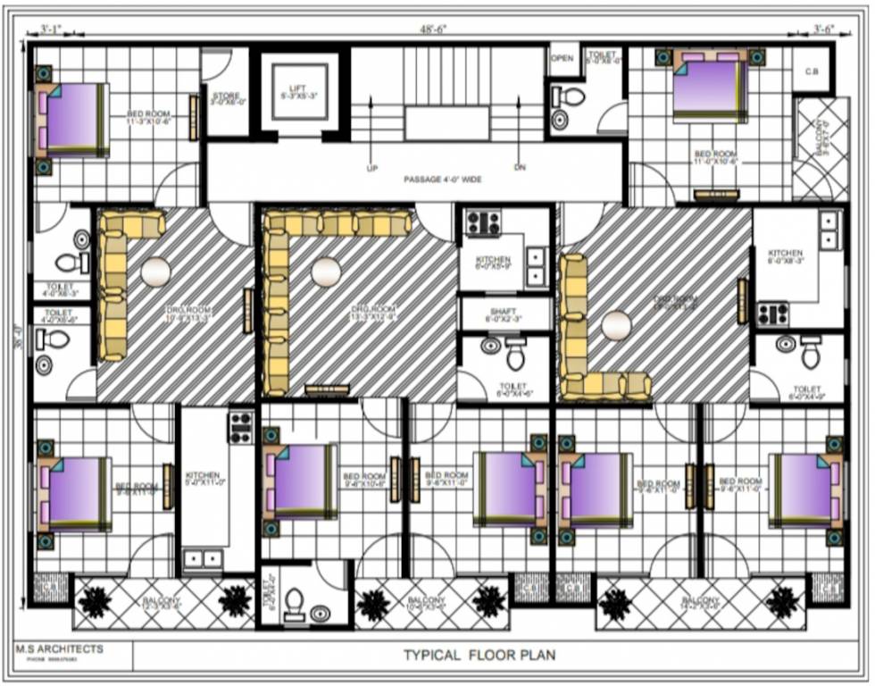  homes Dushad Homes Cluster Plan from 1st to 4th Floor
