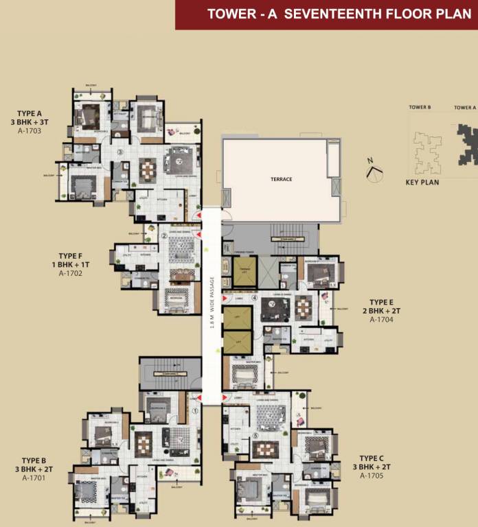 sattva signet Tower A Cluster Plan for 17th Floor
