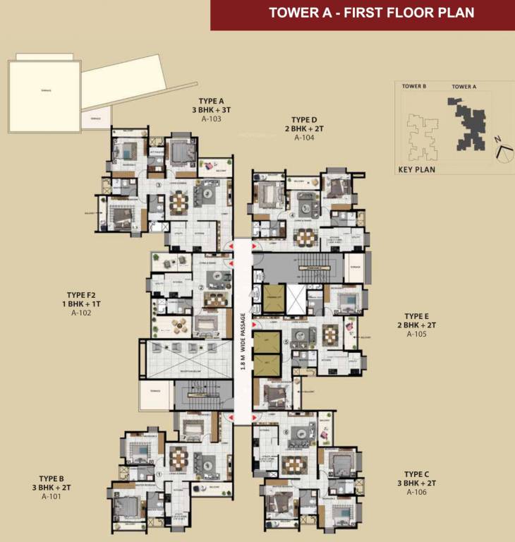 sattva signet Tower A Cluster Plan for 1st Floor