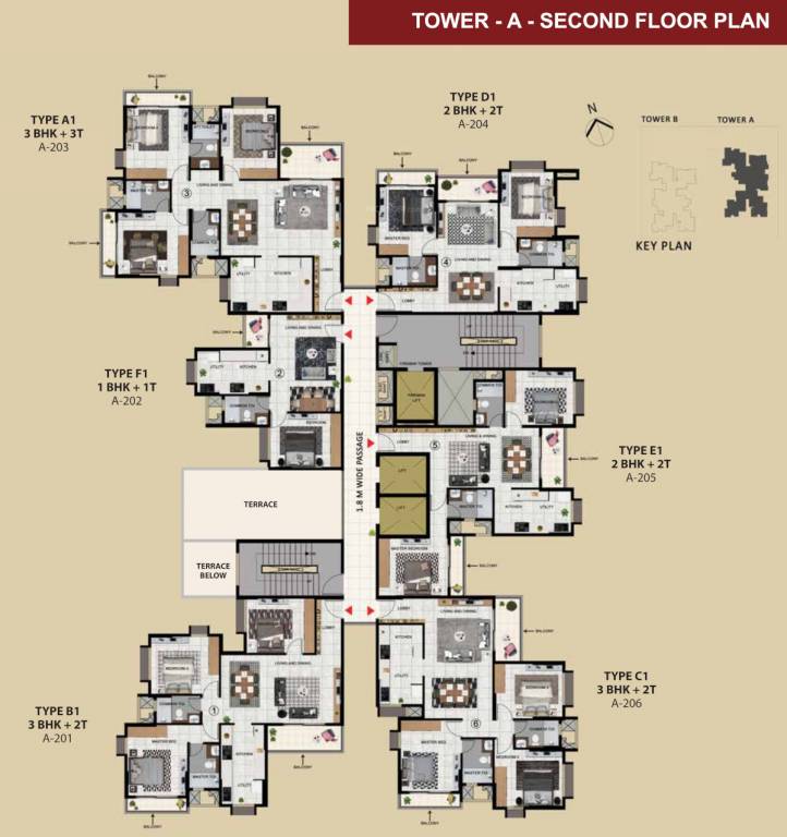 sattva signet Tower A Cluster Plan for 2nd Floor
