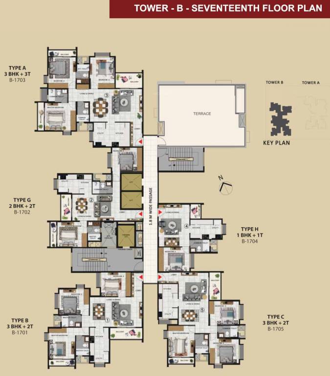 sattva signet Tower B Cluster Plan for 17th Floor