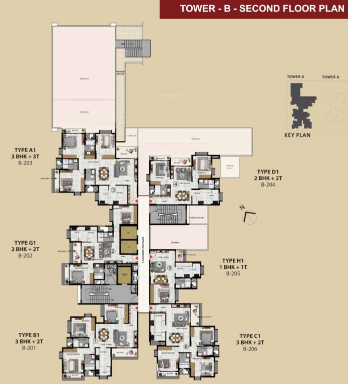 sattva signet Tower B Cluster Plan for 2nd Floor