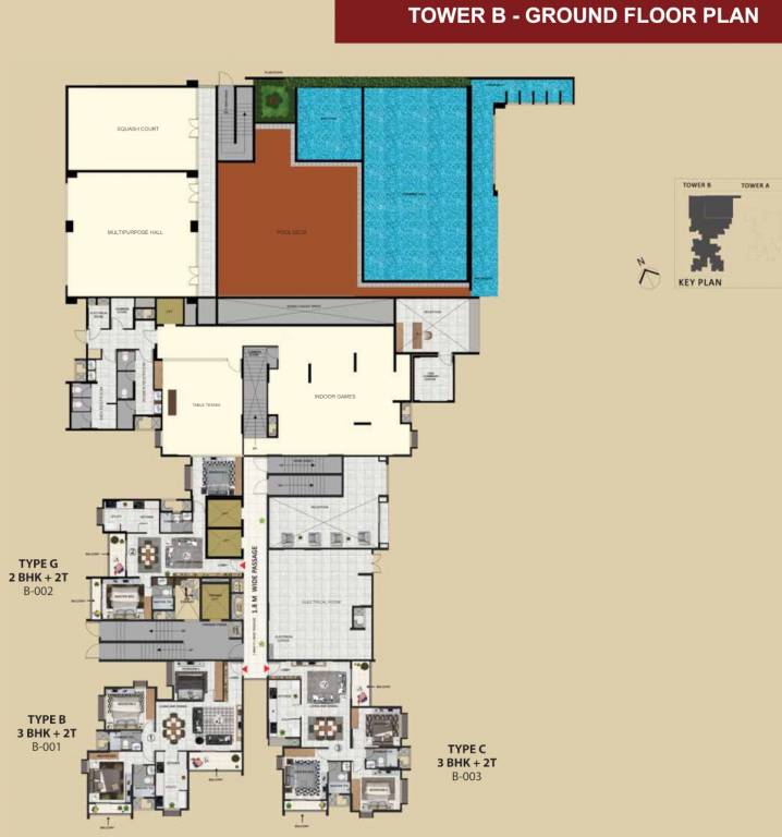 sattva signet Tower B Cluster Plan for ground Floor