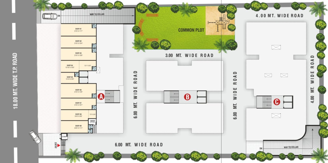  aarna heights A, B And C Cluster Plan for ground Floor