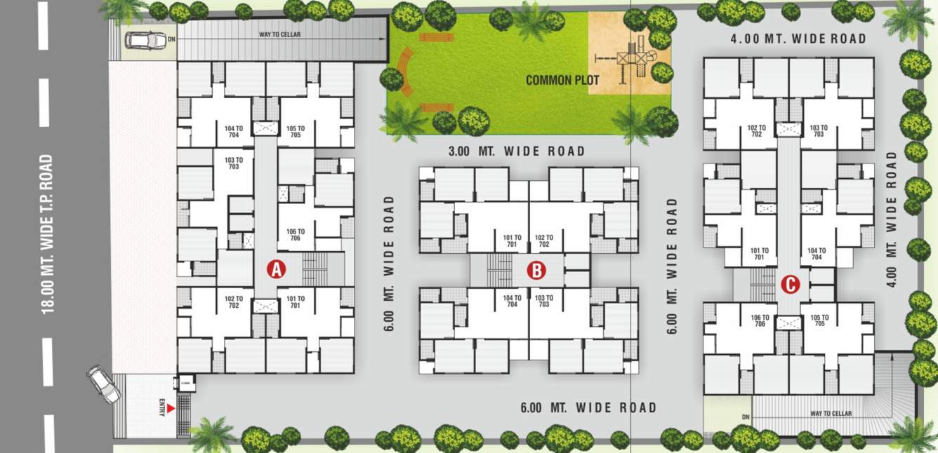  aarna heights A, B And C Cluster Plan from 1st to 7th Floor