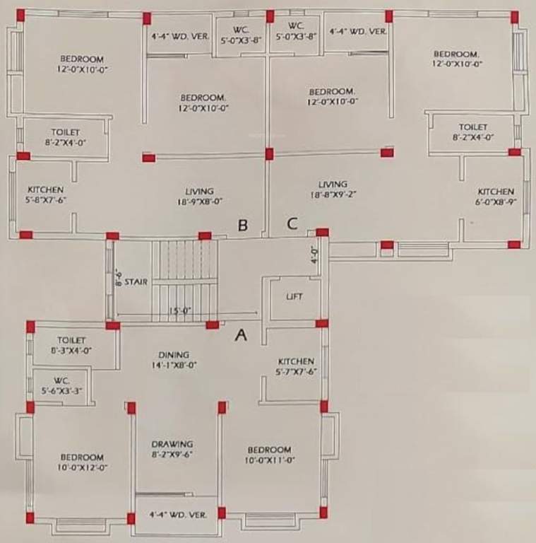  sarada apartment Sarada Apartment Cluster Plan from 1st to 3rd Floor