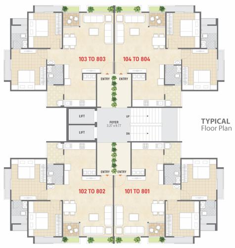  sahajanand-shilp Sahajanand Shilp Cluster Plan from 1st to 8th Floor