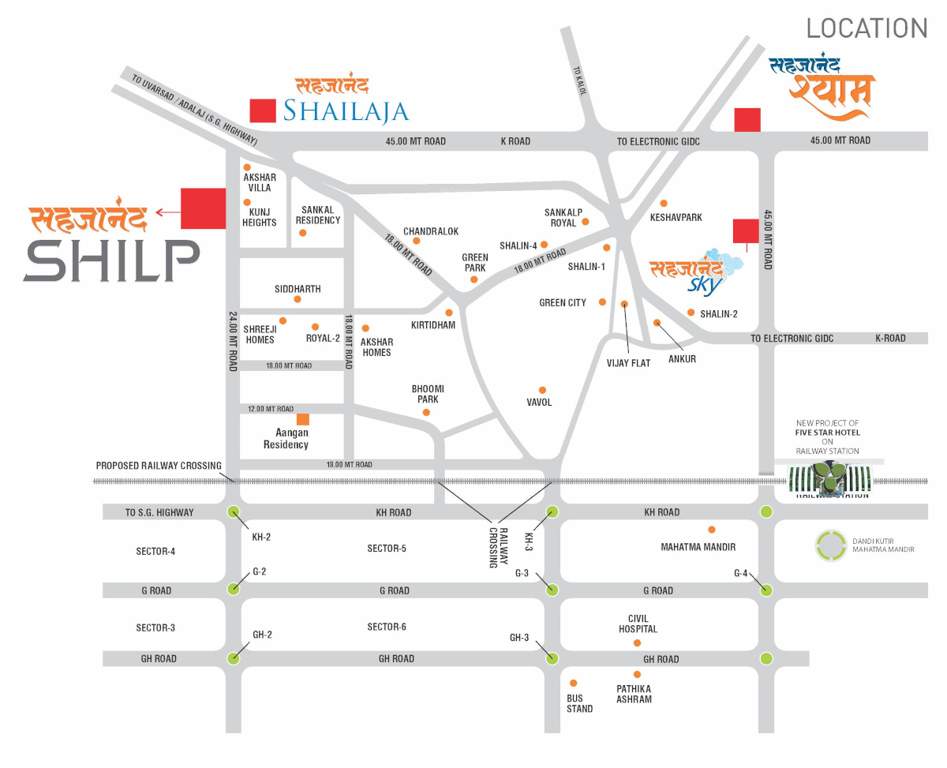  sahajanand shilp Location Plan