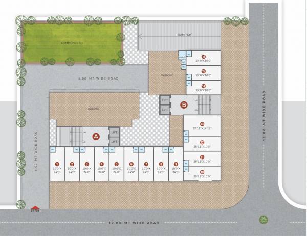  city-heights Block A, B Cluster Plan For Ground Floor