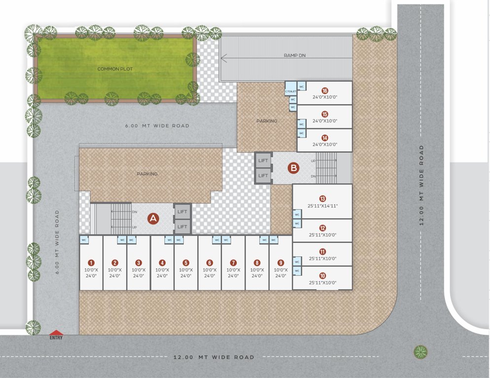  city heights Block A, B Cluster Plan For Ground Floor