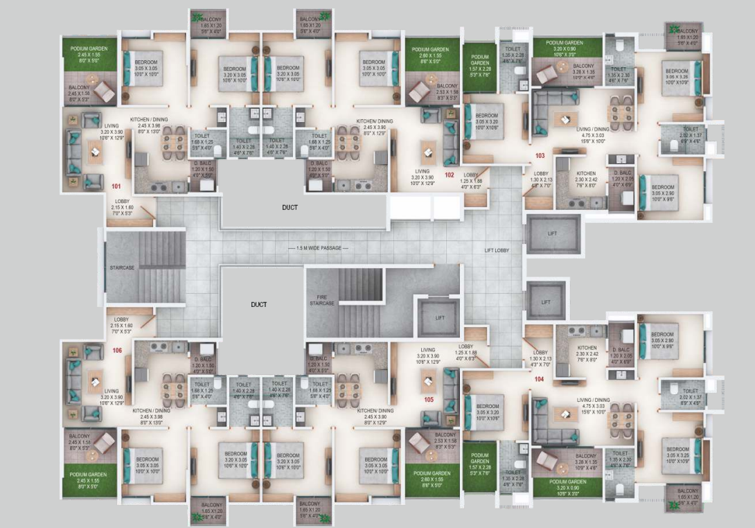  rhythm county phase ii Wing B1 Cluster Plan