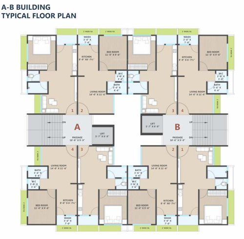 Tower A & B Cluster Plan from 1st to 7th Floor laxmi-residency Tower A & B Cluster Plan from 1st to 7th Floor