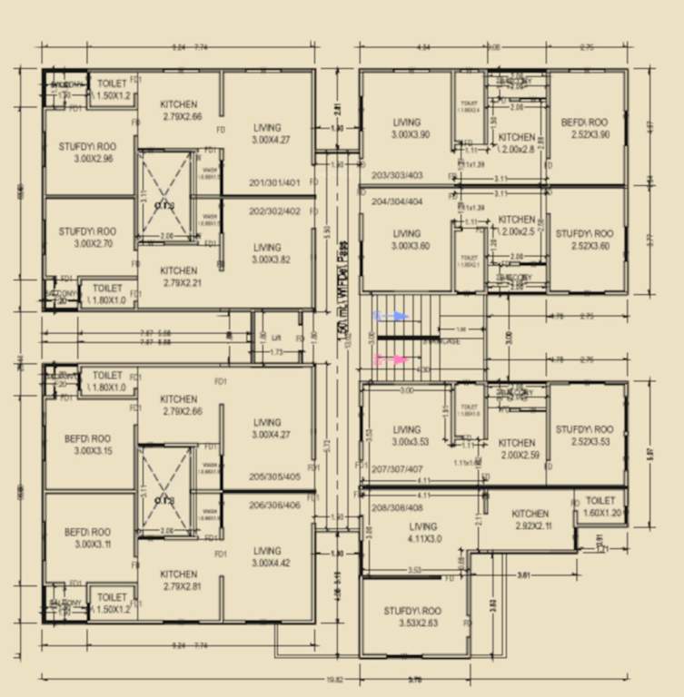  dhanlaxmi avenue Dhanlaxmi Avenue Cluster Plan from 2nd to 4th Floor