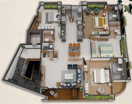  ivy Arcus Ivy Cluster Plan 3D from 1st to 5th Floor