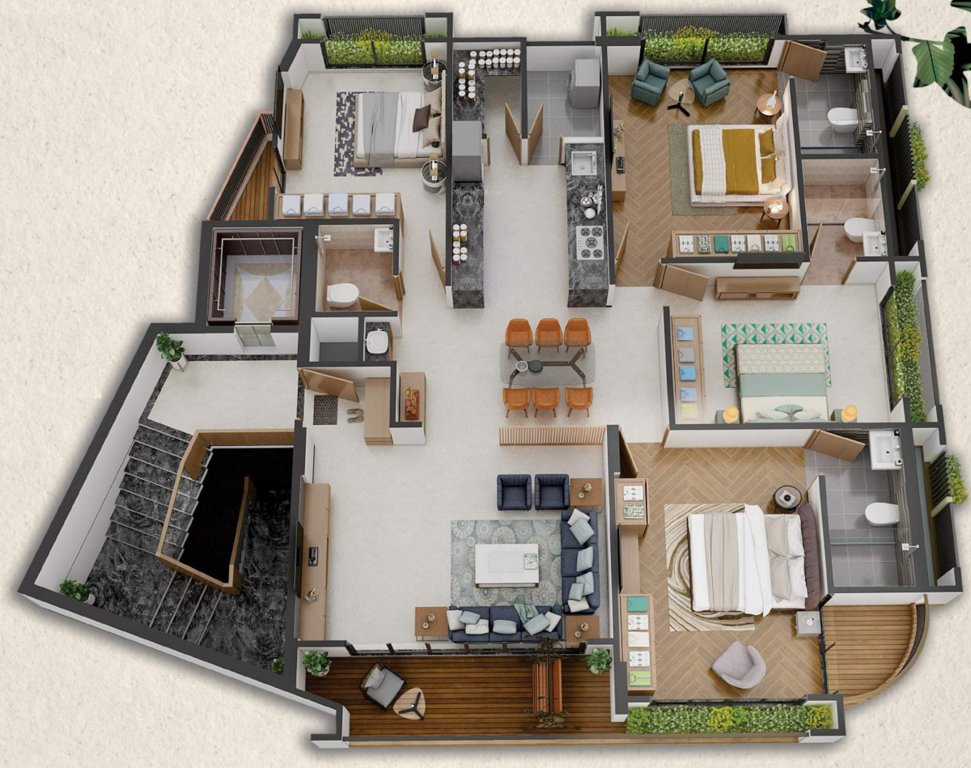  ivy Arcus Ivy Cluster Plan 3D from 1st to 5th Floor