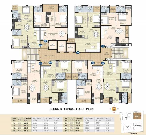  green-luxuria Block B Cluster Plan for Typical Floor