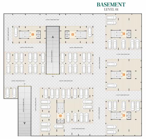  burj-mastana Block A, B, C, D, E And F Cluster Plan for Basement Level 01