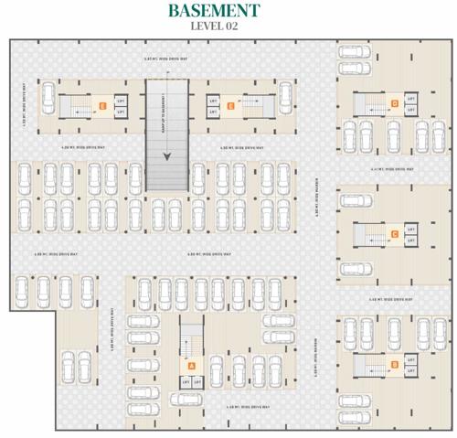  burj-mastana Block A, B, C, D, E And F Cluster Plan for Basement Level 02
