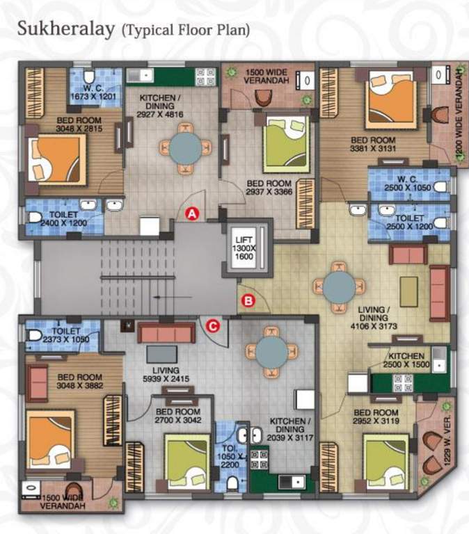  nirman aalaya Sukheralay Cluster Plan from 1st to 5th Floor