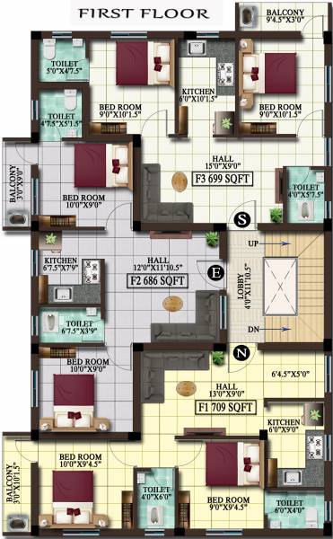  gloria Gloria Cluster Plan for 1st Floor