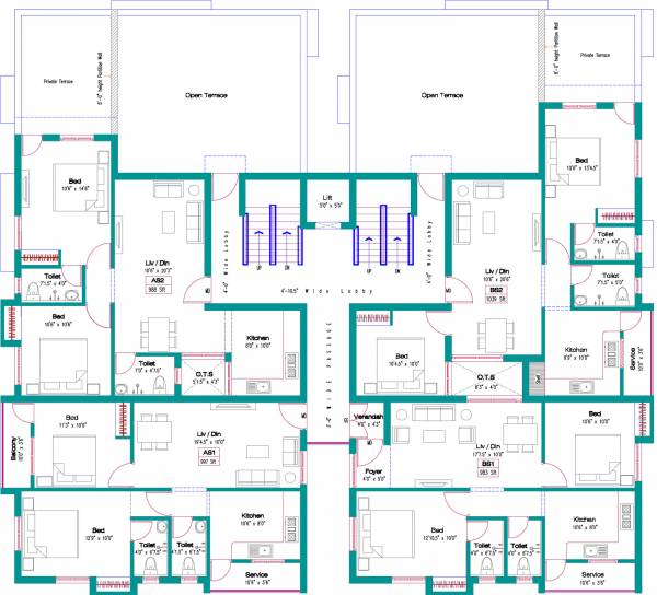 sharon-emerald Block A & B Cluster Plan For 2nd Floor
