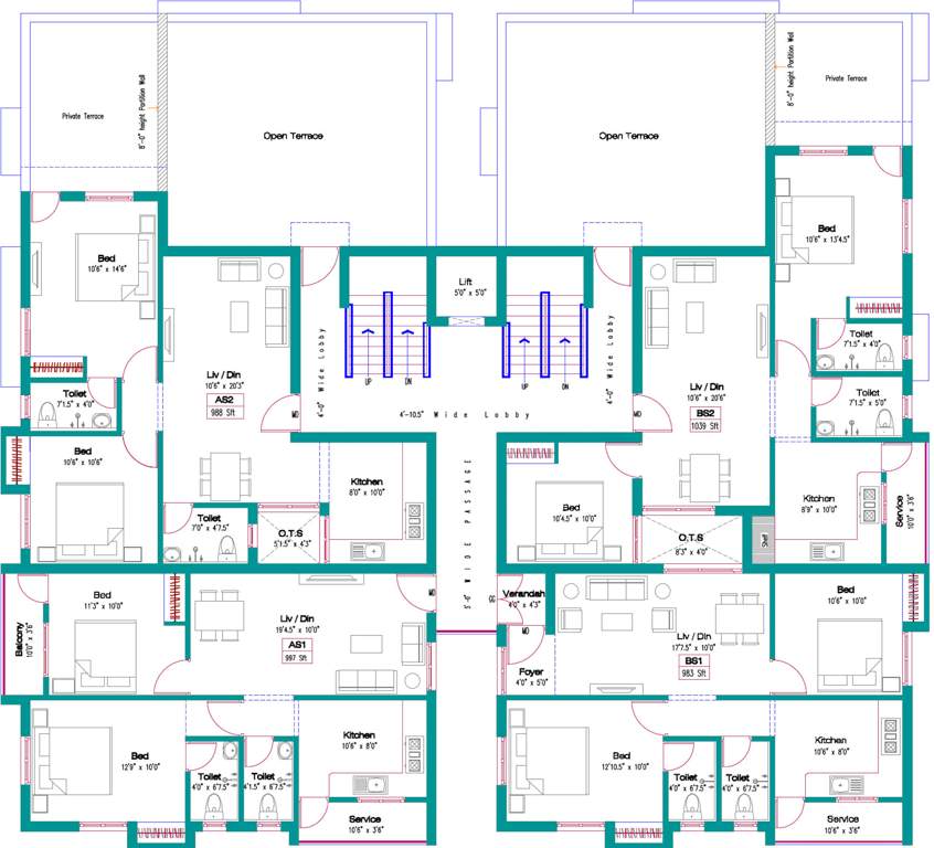  sharon emerald Block A & B Cluster Plan For 2nd Floor