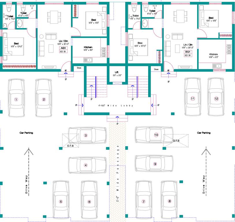  sharon emerald Block A & B Cluster Plan For Ground Floor