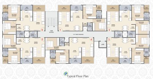 shyam-vihar-apartment Shyam Vihar Apartment Cluster Plan from 1st to 5th Floor