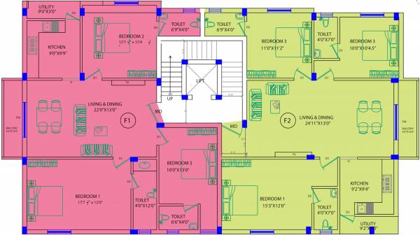  corner-stone Corner Stone Cluster Plan from 1st to 3rd Floor