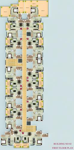  gbk-vishwajeet-pink-city Building No 2 Cluster Plan for 1st Floor