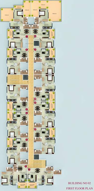  gbk vishwajeet pink city Building No 2 Cluster Plan for 1st Floor