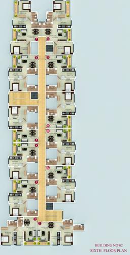  gbk-vishwajeet-pink-city Building No 2 Cluster Plan for 6th Floor