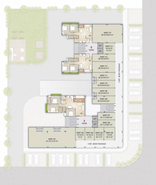  texas-3 Block A & B Cluster Plan for 1st Floor