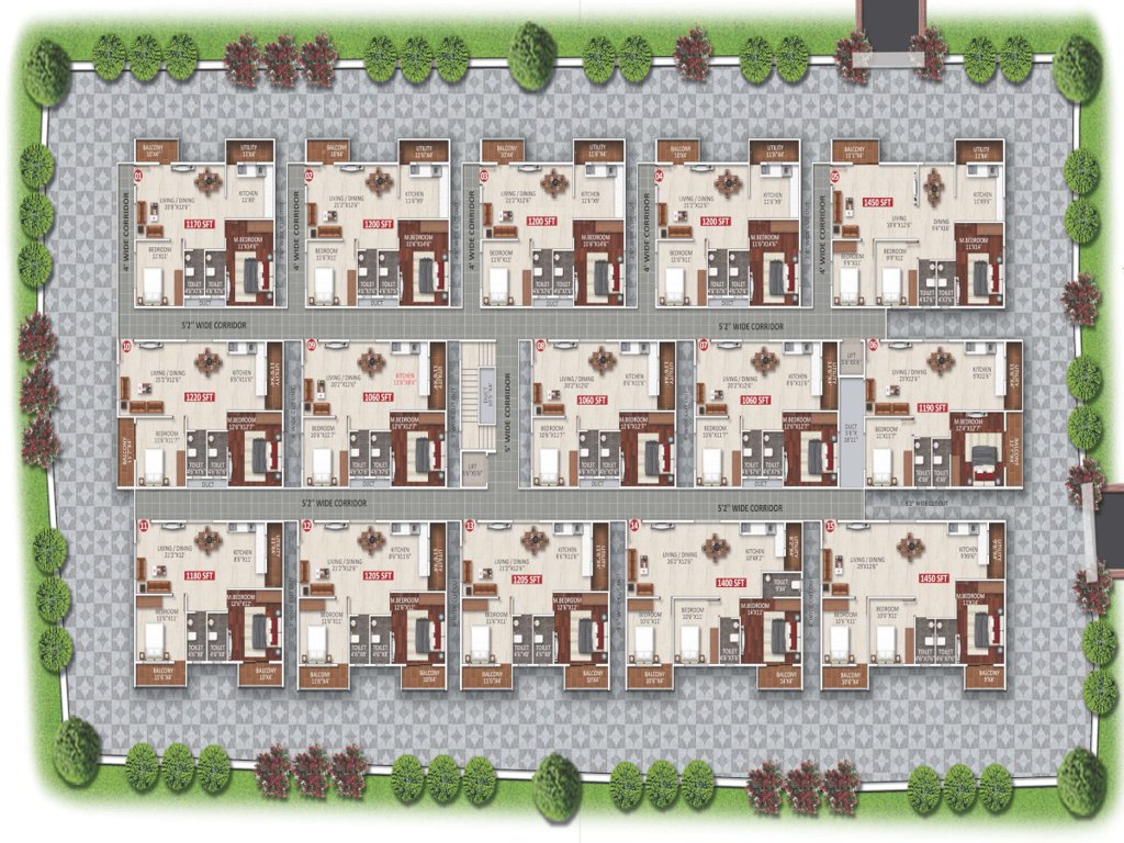  white meadows White Meadows Cluster Plan from 1st to 4th Floor