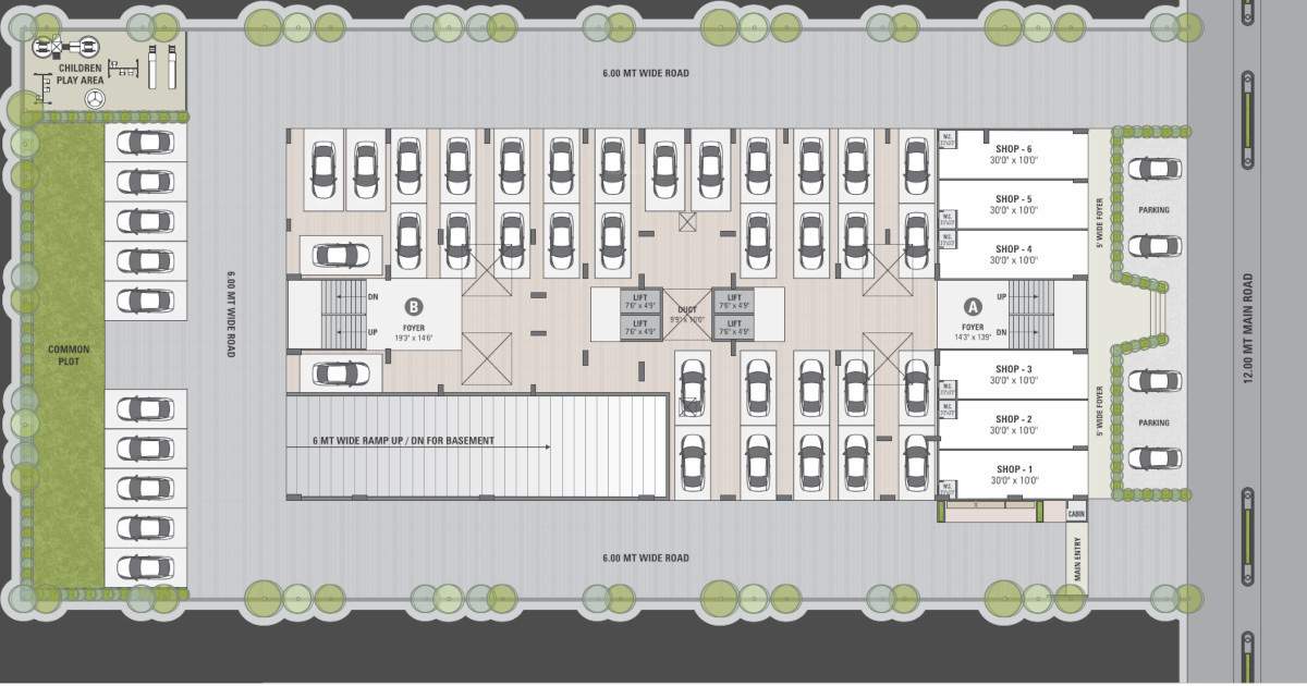  pratham paradise Block A & B Cluster Plan for ground Floor