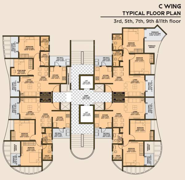  goodwill-crescent Wing C Cluster Plan for 3rd, 5th, 7th, 9th And 11th Floor