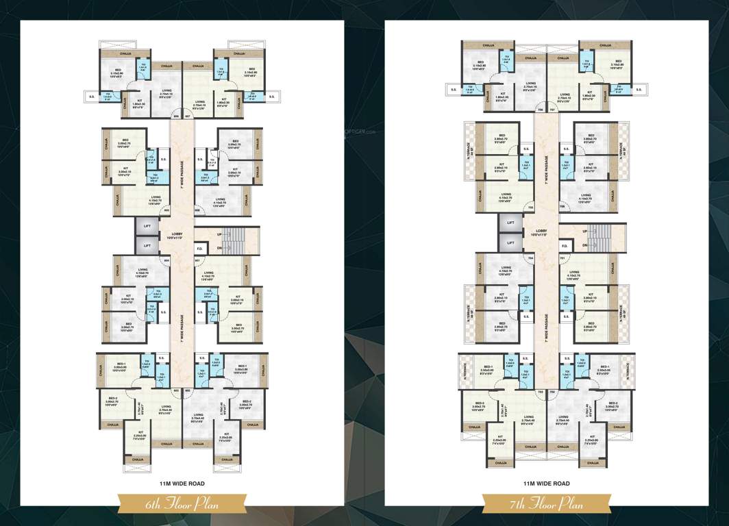  dnyaneshwari residency Dnyaneshwari Residency Cluster Plan from 6th to 7th Floor