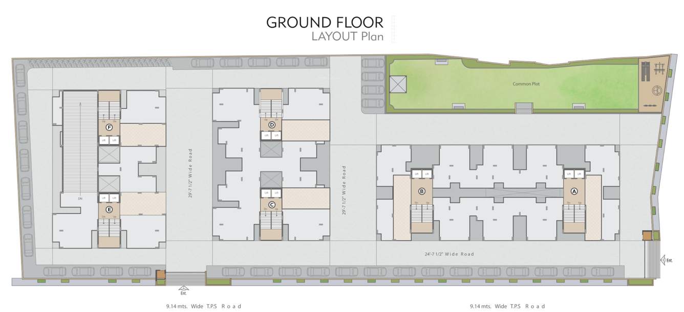  aashirvad heights Block A, B, C, D, E And F Cluster Plan for ground Floor