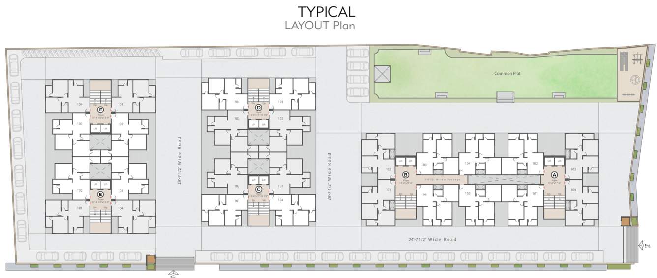  aashirvad heights Block A, B, C, D, E And F Cluster Plan from 1st to 10th Floor