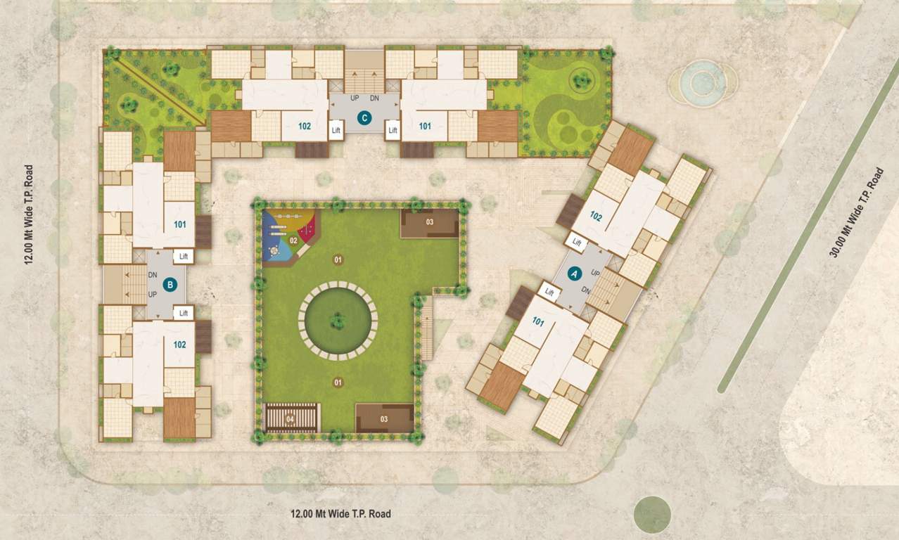  royal Block A, B & C Cluster Plan for 1st Floor
